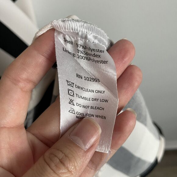 Saunders Collective Plus Size 14 Black White Striped Dress Full Length Maxi - Picture 6 of 7